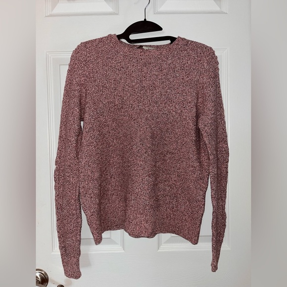 LOFT Sweaters - LOFT Marled Pink 💯 Cotton Crew Neck Sweater Medium